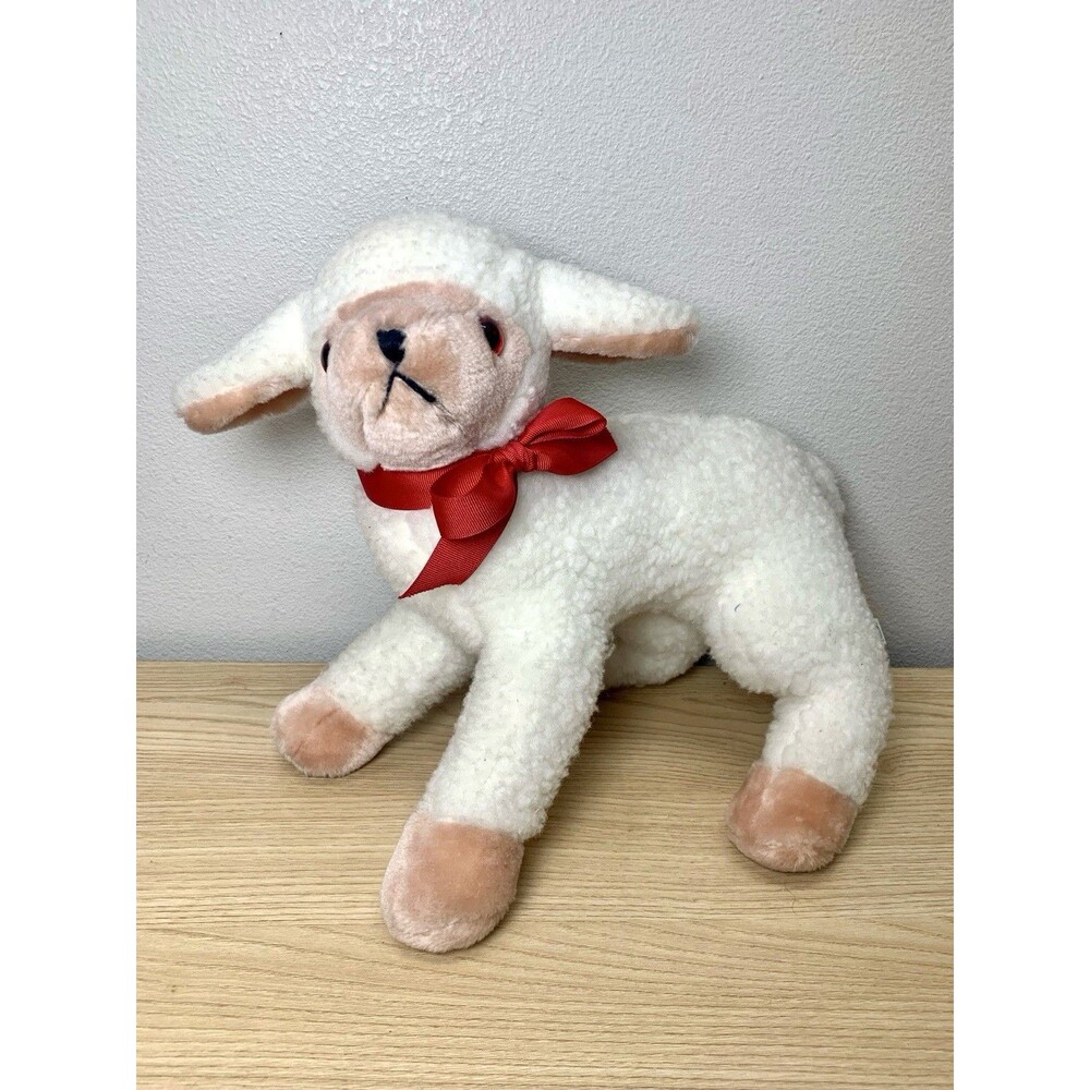 Vintage Gund Plush Lamb Sheep Cream White Fluffy Stuffed Animal 1977